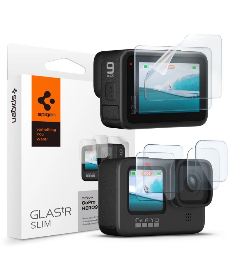 Spigen Glass.tR Slim Tempered Glass + Film 2-Set for GoPro Hero 9 / 10 / 11 / 12 - Transparent