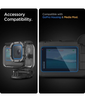 Spigen Glass.tR Slim Tempered Glass + Film 2-Set for GoPro Hero 9 / 10 / 11 / 12 - Transparent