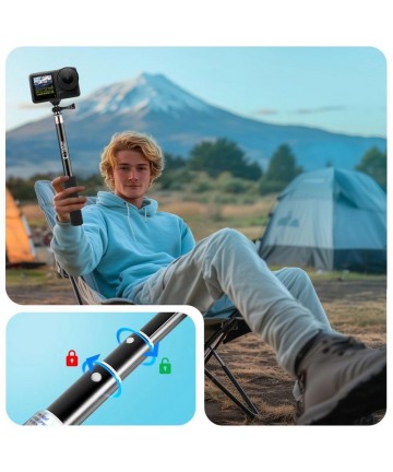 Tech-Protect GA100 Monopad & Selfie Stick for GoPro / DJI - Black