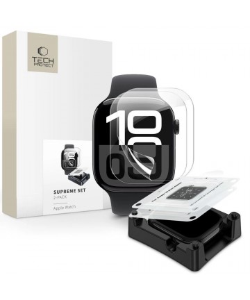 Tech-Protect Supreme Hydrogel Film Set 2-pack for Apple Watch 10 42 mm - transparent