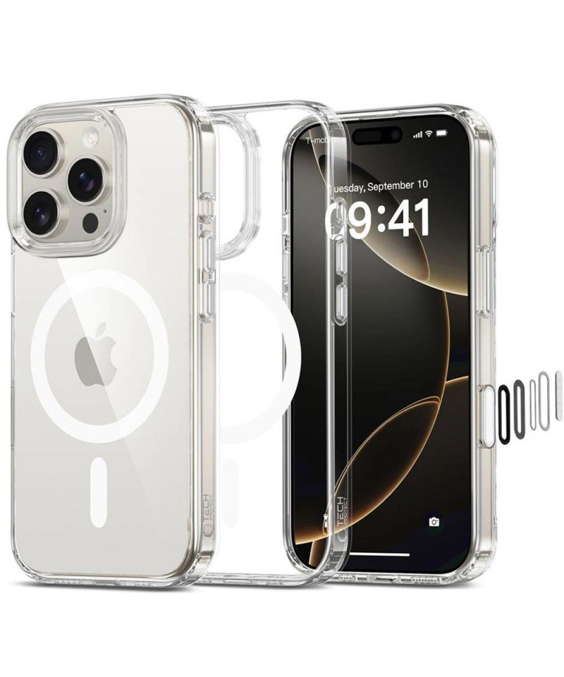 Tech-Protect Flexair Hybrid CC Magsafe iPhone 16 Pro Max Case - Clear