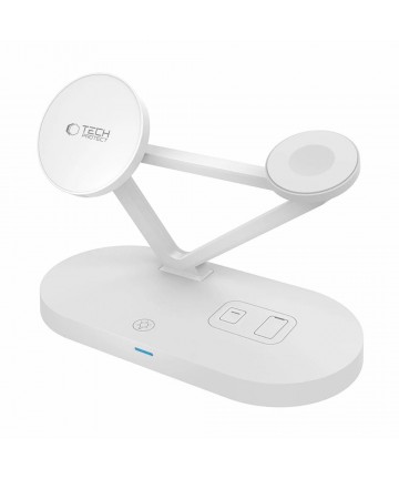 Tech-Protect QI15W-A41 3in1 Wireless Charger with MagSafe for Apple Devices - White