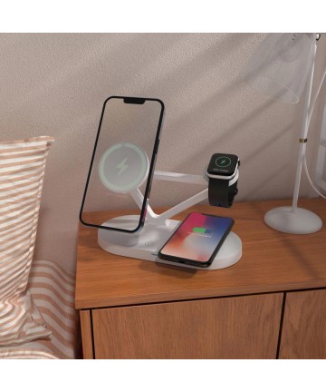 Tech-Protect QI15W-A41 3in1 Wireless Charger with MagSafe for Apple Devices - White