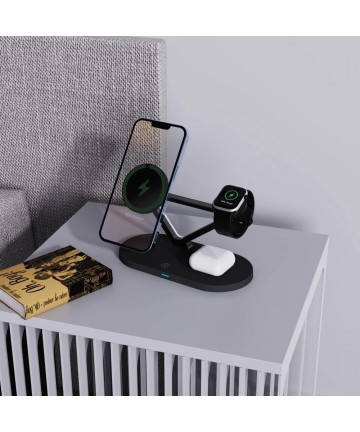 Tech-Protect QI15W-A41 3in1 Wireless Charger with MagSafe for Apple Devices - Black