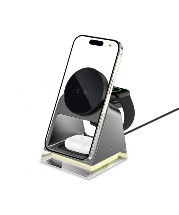 Tech-Protect QI15W-A43 3in1 Wireless Charger with MagSafe for Apple Devices - Black