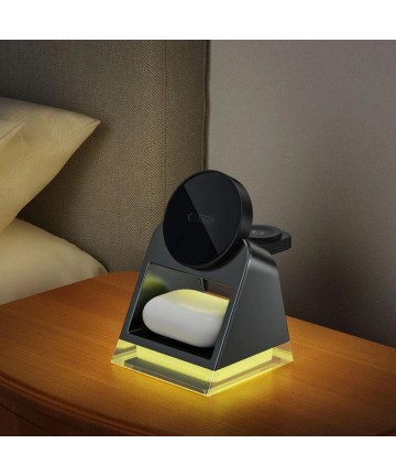 Tech-Protect QI15W-A43 3in1 Wireless Charger with MagSafe for Apple Devices - Black