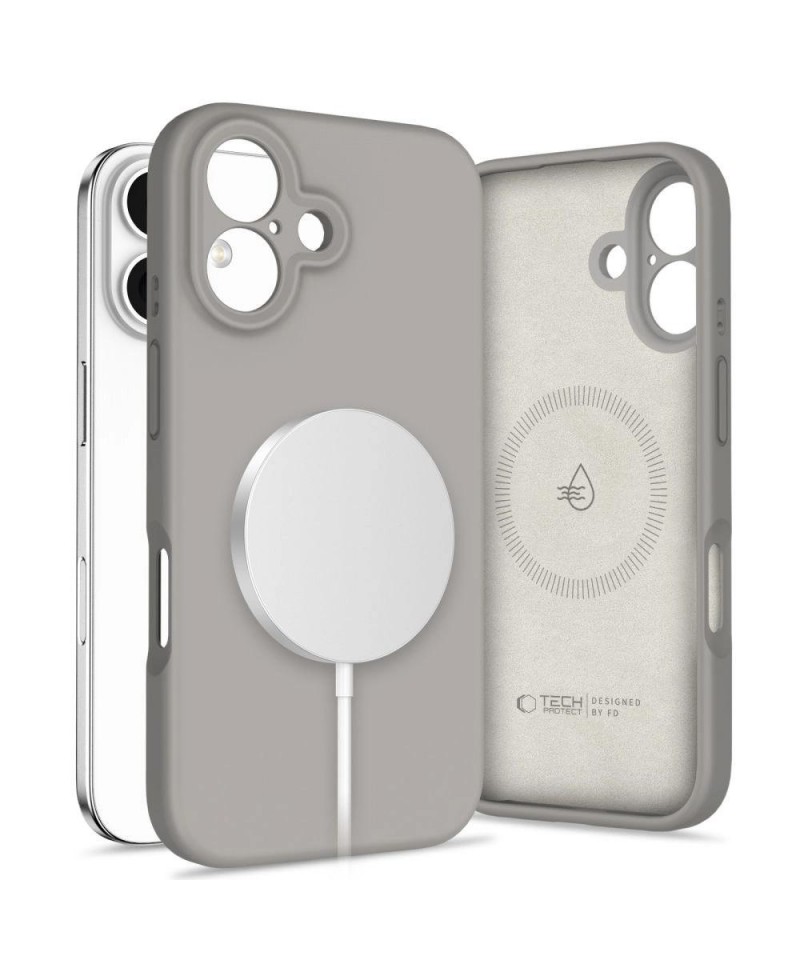 Tech-Protect Liquid Silicone MagSafe iPhone 16 Case - Gray