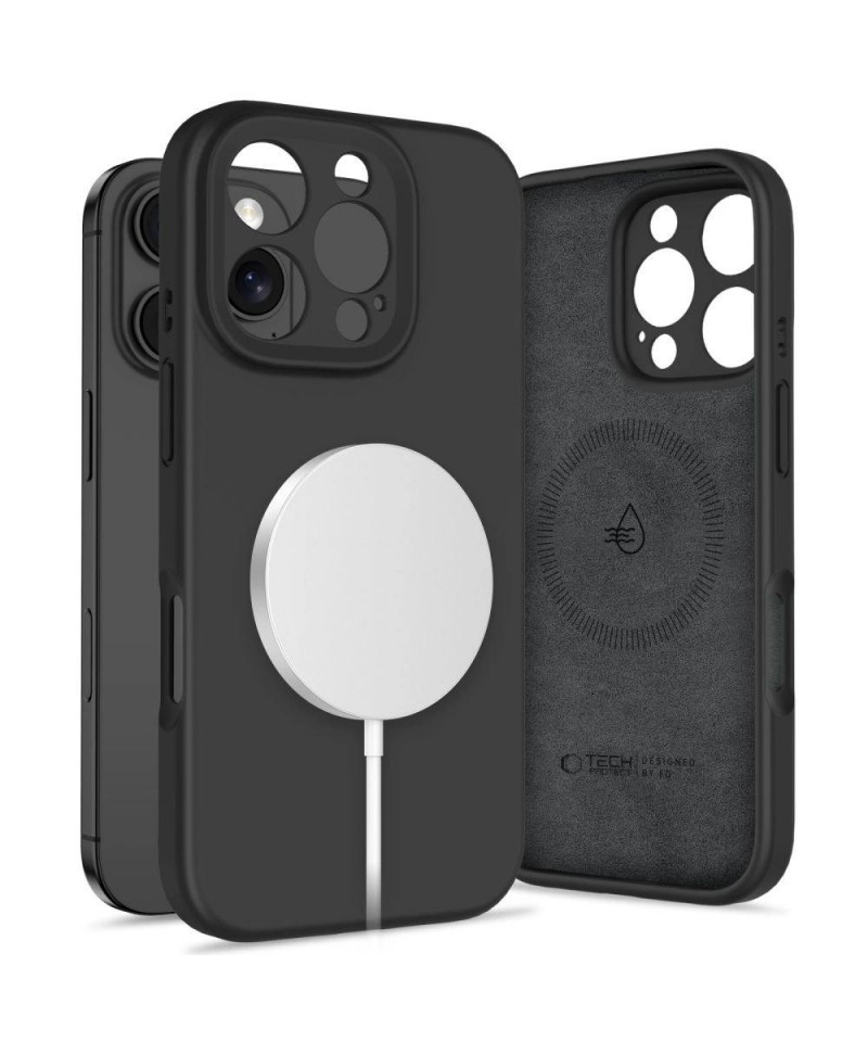 Tech-Protect Liquid Silicone MagSafe Case for iPhone 16 Pro - Black