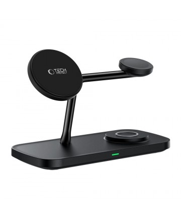 Tech-Protect QI15W-A45 3in1 Wireless Charger with MagSafe for Apple Devices - Black