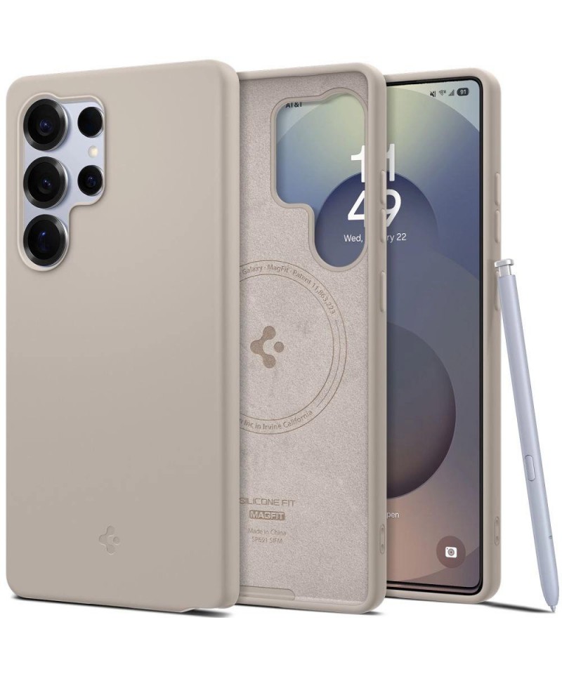 Spigen Silicone Fit Mag case for Samsung Galaxy S25Ultra - titanium