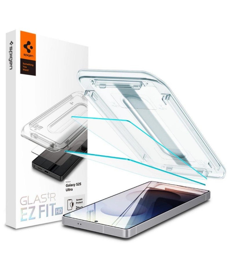 Spigen Glas.tR EZ FIT 2-pack tempered glass for Samsung Galaxy S25 Ultra - transparent