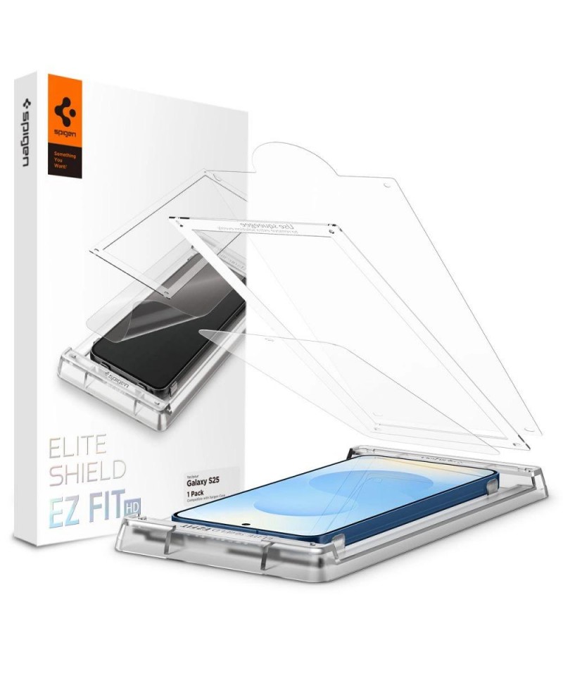 Spigen ELITE SHIELD EZ FIT Hybrid Glass for Samsung Galaxy S25 - Transparent