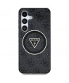 Guess 4G Glitter Triangle Buttons MagSafe case for Samsung Galaxy S25 black