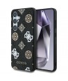 Guess 4G Printed Colored Peony Pattern MagSafe case for Samsung Galaxy S25 black