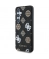 Guess 4G Printed Colored Peony Pattern MagSafe case for Samsung Galaxy S25 black