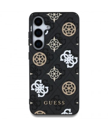 Guess 4G Printed Colored Peony Pattern MagSafe case for Samsung Galaxy S25 black