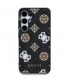 Guess 4G Printed Colored Peony Pattern MagSafe case for Samsung Galaxy S25 black