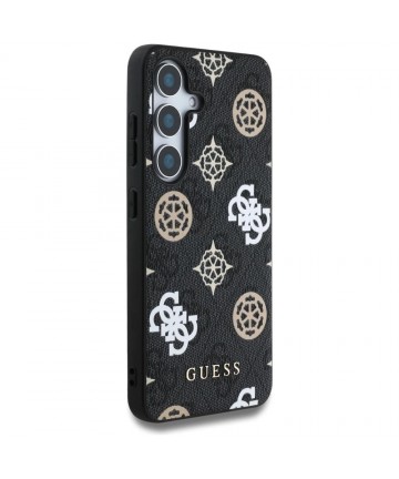 Guess 4G Printed Colored Peony Pattern MagSafe case for Samsung Galaxy S25 black