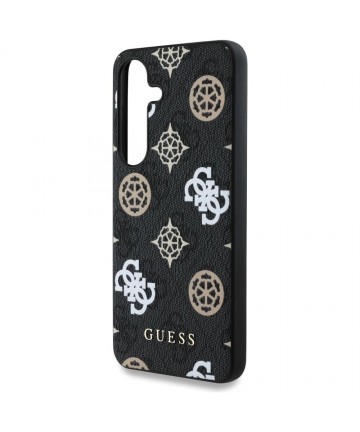 Guess 4G Printed Colored Peony Pattern MagSafe case for Samsung Galaxy S25 black