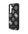Guess 4G Printed Colored Peony Pattern MagSafe case for Samsung Galaxy S25 black