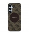 Guess 4G Round Patch Classic Logo MagSafe Case for Samsung Galaxy S25 Brown