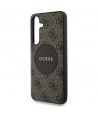 Guess 4G Round Patch Classic Logo MagSafe Case for Samsung Galaxy S25 Brown