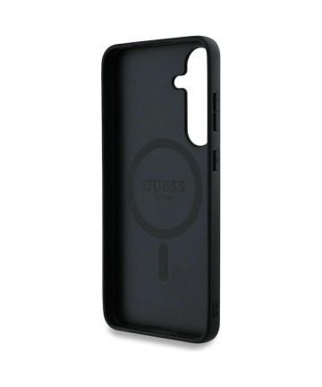 Guess 4G Round Patch Classic Logo MagSafe Case for Samsung Galaxy S25 Brown