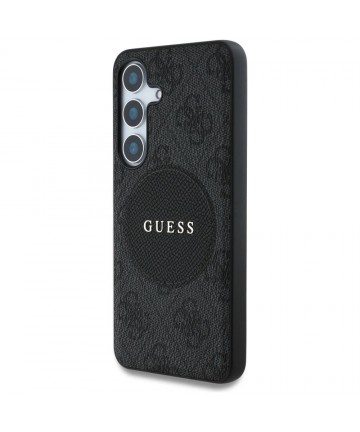 Guess 4G Round Patch Classic Logo MagSafe case for Samsung Galaxy S25 black