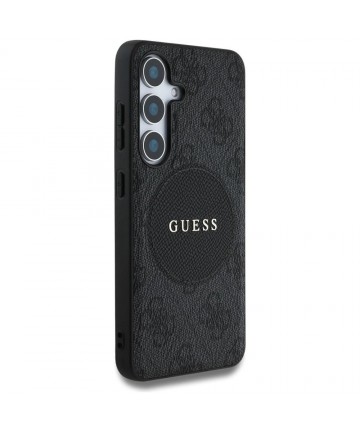 Guess 4G Round Patch Classic Logo MagSafe case for Samsung Galaxy S25 black