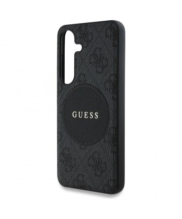 Guess 4G Round Patch Classic Logo MagSafe case for Samsung Galaxy S25 black