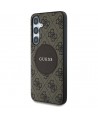 Guess 4G Round Patch Classic Logo MagSafe Case for Samsung Galaxy S25 Plus Brown