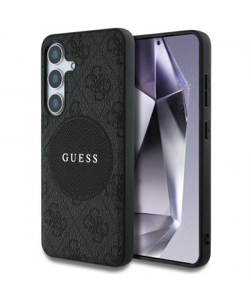 Guess 4G Round Patch Classic Logo MagSafe case for Samsung Galaxy S25 Plus black