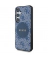 Guess 4G Round Patch Classic Logo MagSafe case for Samsung Galaxy S25 Plus blue