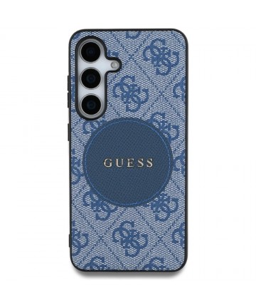 Guess 4G Round Patch Classic Logo MagSafe case for Samsung Galaxy S25 Plus blue