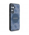 Guess 4G Round Patch Classic Logo MagSafe case for Samsung Galaxy S25 Plus blue