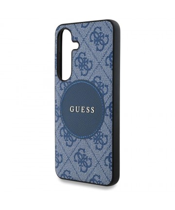 Guess 4G Round Patch Classic Logo MagSafe case for Samsung Galaxy S25 Plus blue