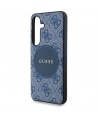 Guess 4G Round Patch Classic Logo MagSafe case for Samsung Galaxy S25 Plus blue