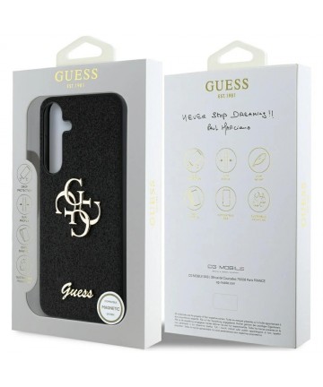 Guess Fixed Glitter Big 4G Metal Logo case for Samsung Galaxy S25 Plus black
