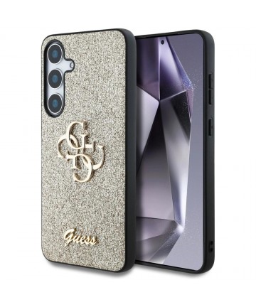 Guess Fixed Glitter Big 4G Metal Logo case for Samsung Galaxy S25 Plus gold