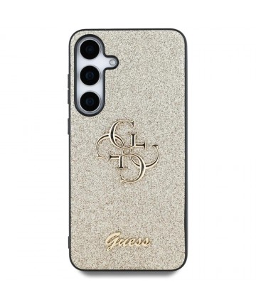 Guess Fixed Glitter Big 4G Metal Logo case for Samsung Galaxy S25 Plus gold