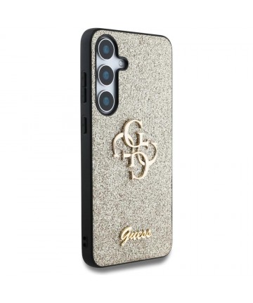 Guess Fixed Glitter Big 4G Metal Logo case for Samsung Galaxy S25 Plus gold