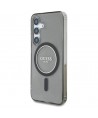 Guess Glitter Circle Classic Logo MagSafe case for Samsung Galaxy S25 black