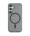 Guess Glitter Circle Classic Logo MagSafe case for Samsung Galaxy S25 black