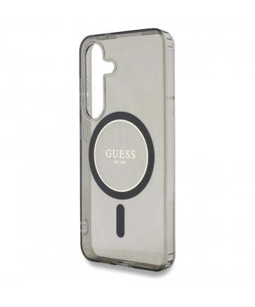 Guess Glitter Circle Classic Logo MagSafe case for Samsung Galaxy S25 black