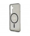 Guess Glitter Circle Classic Logo MagSafe case for Samsung Galaxy S25 black