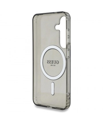 Guess Glitter Circle Classic Logo MagSafe case for Samsung Galaxy S25 black