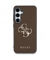 Guess Grained Big 4G Logo Small Classic Logo case for Samsung Galaxy S25 Plus brown