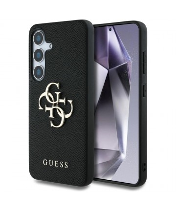 Guess Grained Big 4G Logo Small Classic Logo case for Samsung Galaxy S25 Plus black