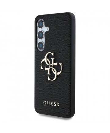 Guess Grained Big 4G Logo Small Classic Logo case for Samsung Galaxy S25 Plus black