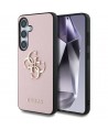 Guess Grained Big 4G Logo Small Classic Logo case for Samsung Galaxy S25 pink